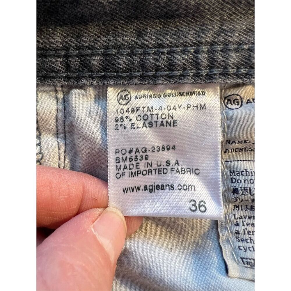AG Adriano Goldschmied Men's Gray Straight Leg Jeans Standard Size 36 - Picture 7 of 11